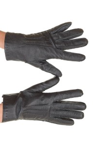 Представителни черни дамски кожени ръкавици