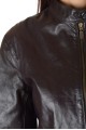 Тъмно лилаво дамско късо яке от естествена кожа 39.00