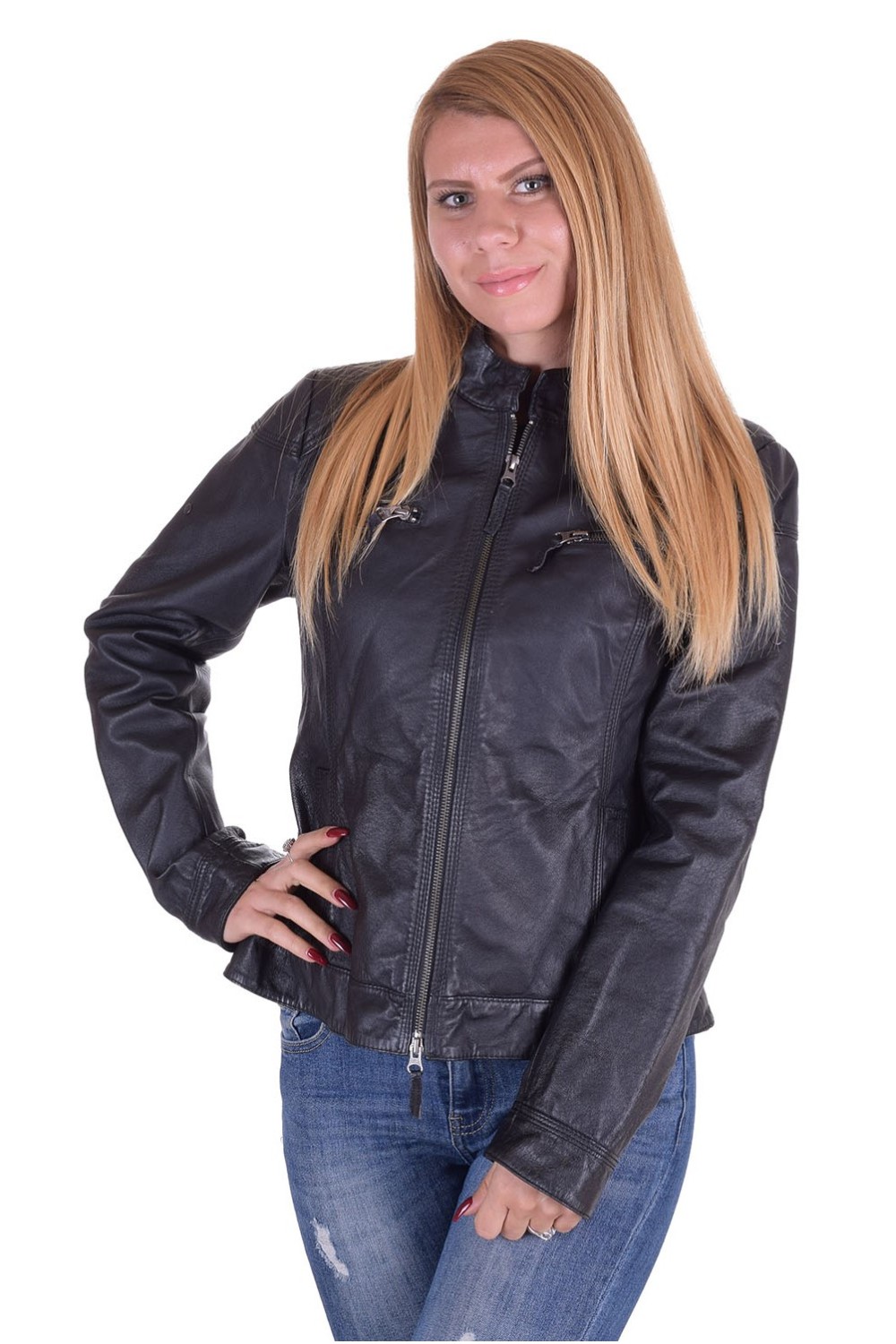 Dark brown leather jacket | furlando - leather and fur.