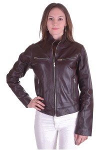 Dark brown jacket made of artificial leather  in excellent condition