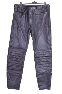 Хорошые мужские байкерские брюки натуральной кожи из плотной