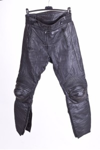 Мужские байкерские брюки из натуральной кожи