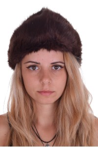 Кафява шапка от естествен косъм