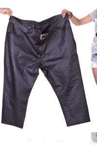 Мужские черные брюки из искусственной кожи