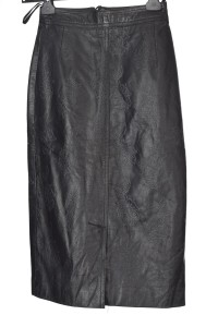Feine schwarze Rock für Damen aus Echtleder