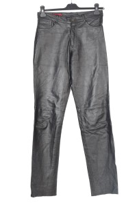 Schwarze Hose für Damen aus Echtleder