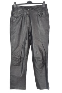 Schwarze Hose für Damen aus Echtleder