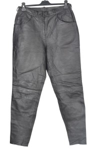 Schwarze Hose für Damen aus Echtleder