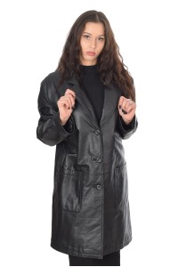 Black jacket for women made of genuine leather