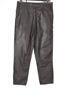 Dunkelbraune Hose für Damen aus Echtleder