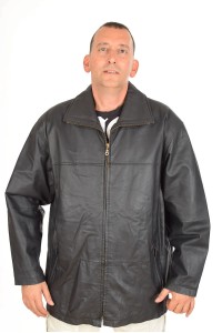 Classic black jacket made of genuine leather