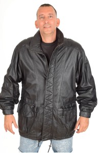 Superb black jacket made of genuine leather